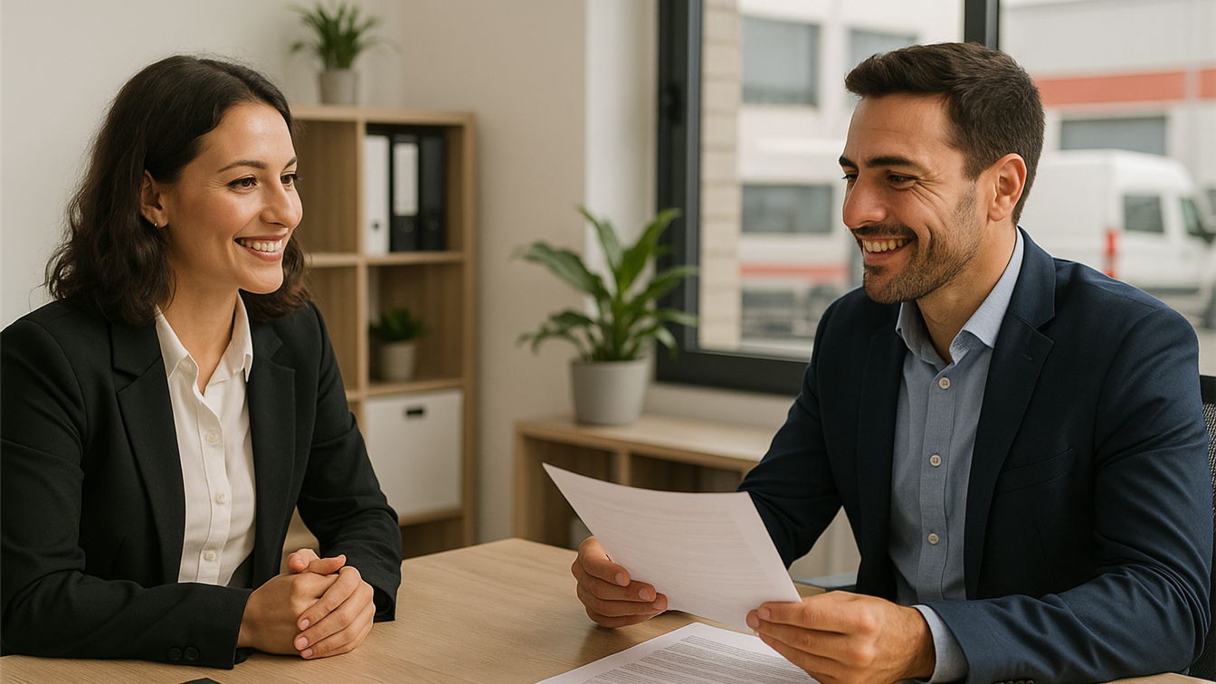 Entrevista de trabajo en empresa logistica en Espana