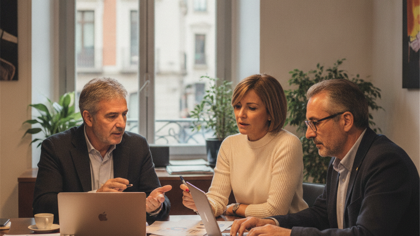Profesionales mayores de 45 trabajando en equipo en España