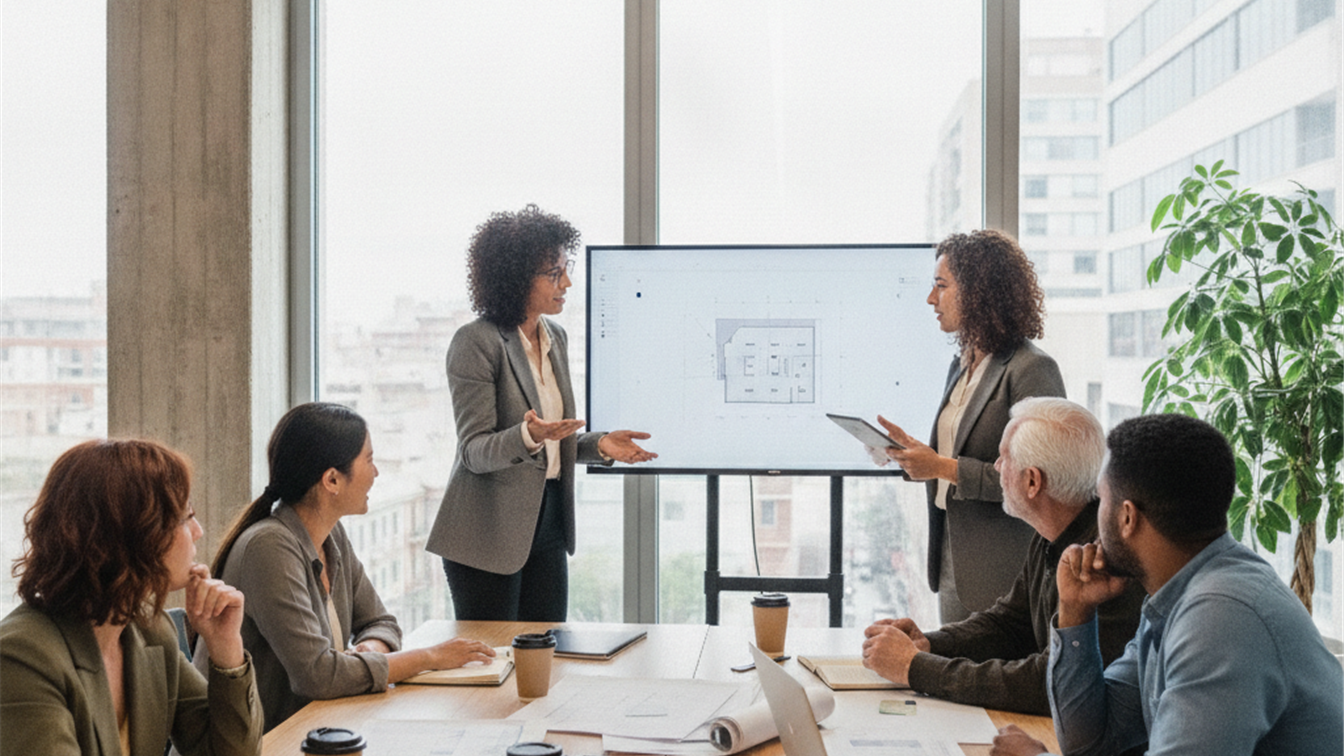 Profesionales trabajando en empresa española moderna, trabajo en equipo septiembre 2026