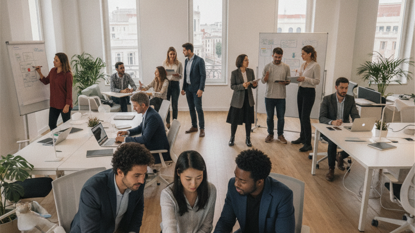Profesionales trabajando en empresa española septiembre 2026