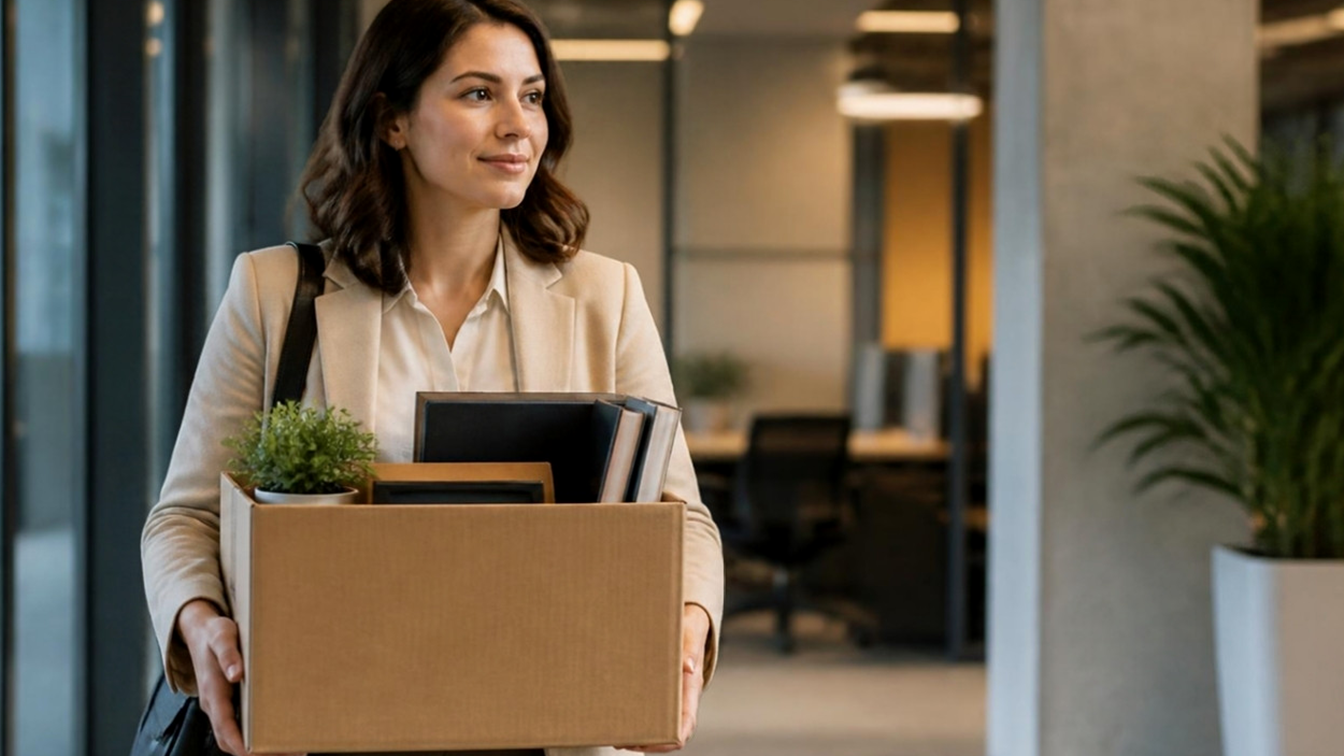 Persona revisando documentos en una oficina de empleo